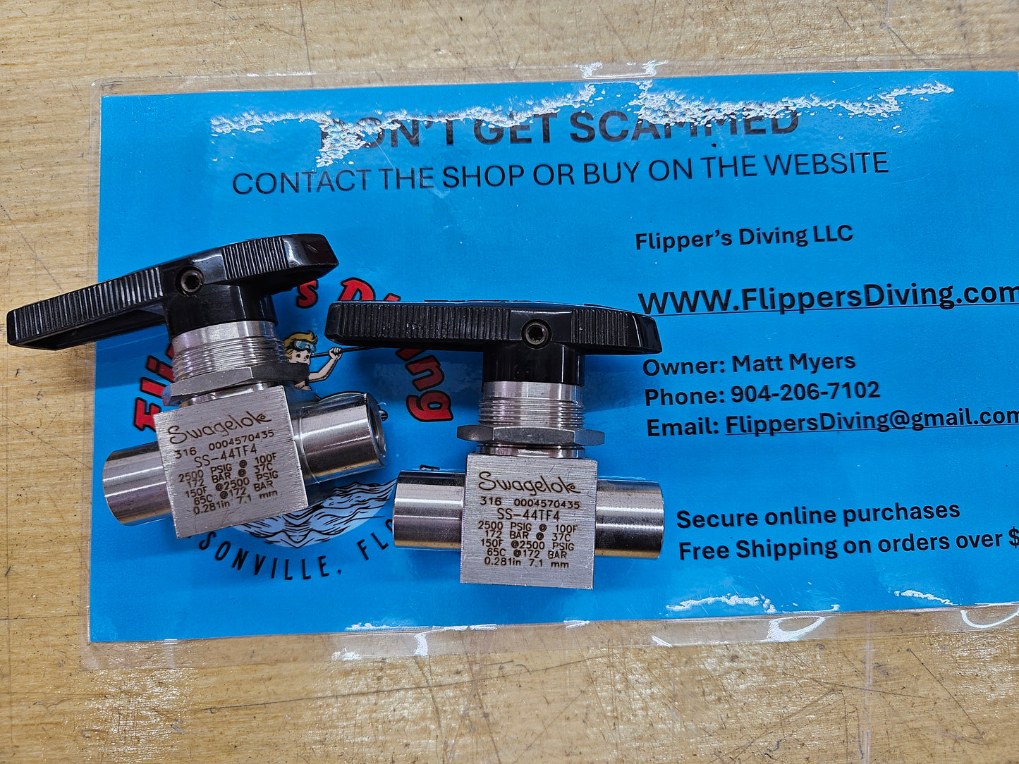 Swagelock 1/4 Panel Valves