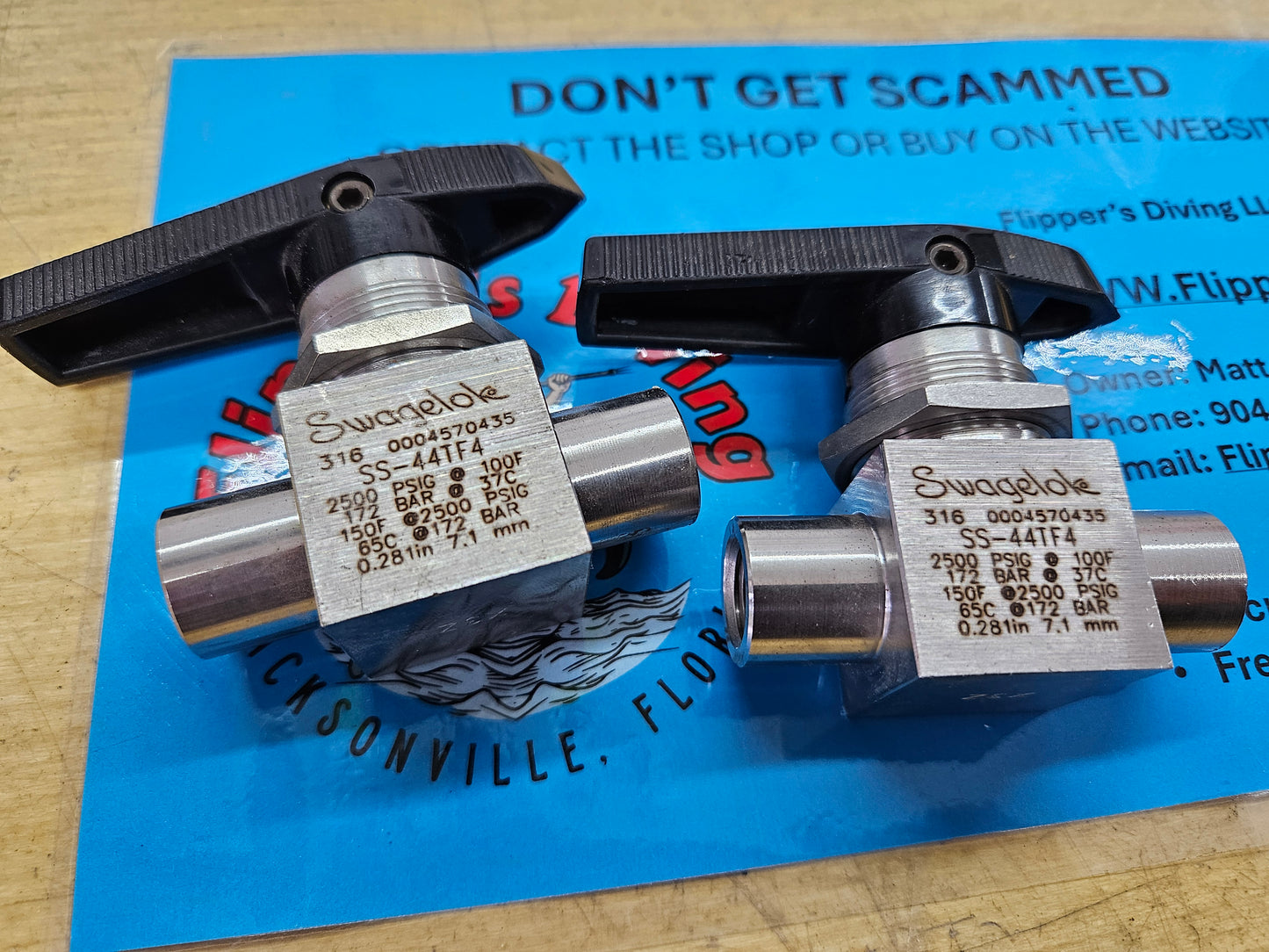Swagelock 1/4 Panel Valves
