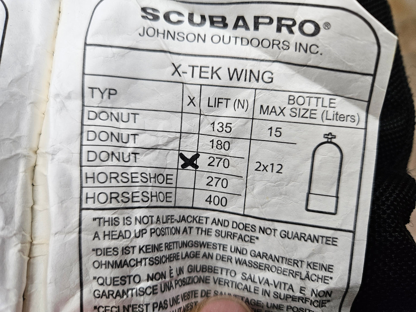 Scubapro S-Tek 60# Doubles Wing