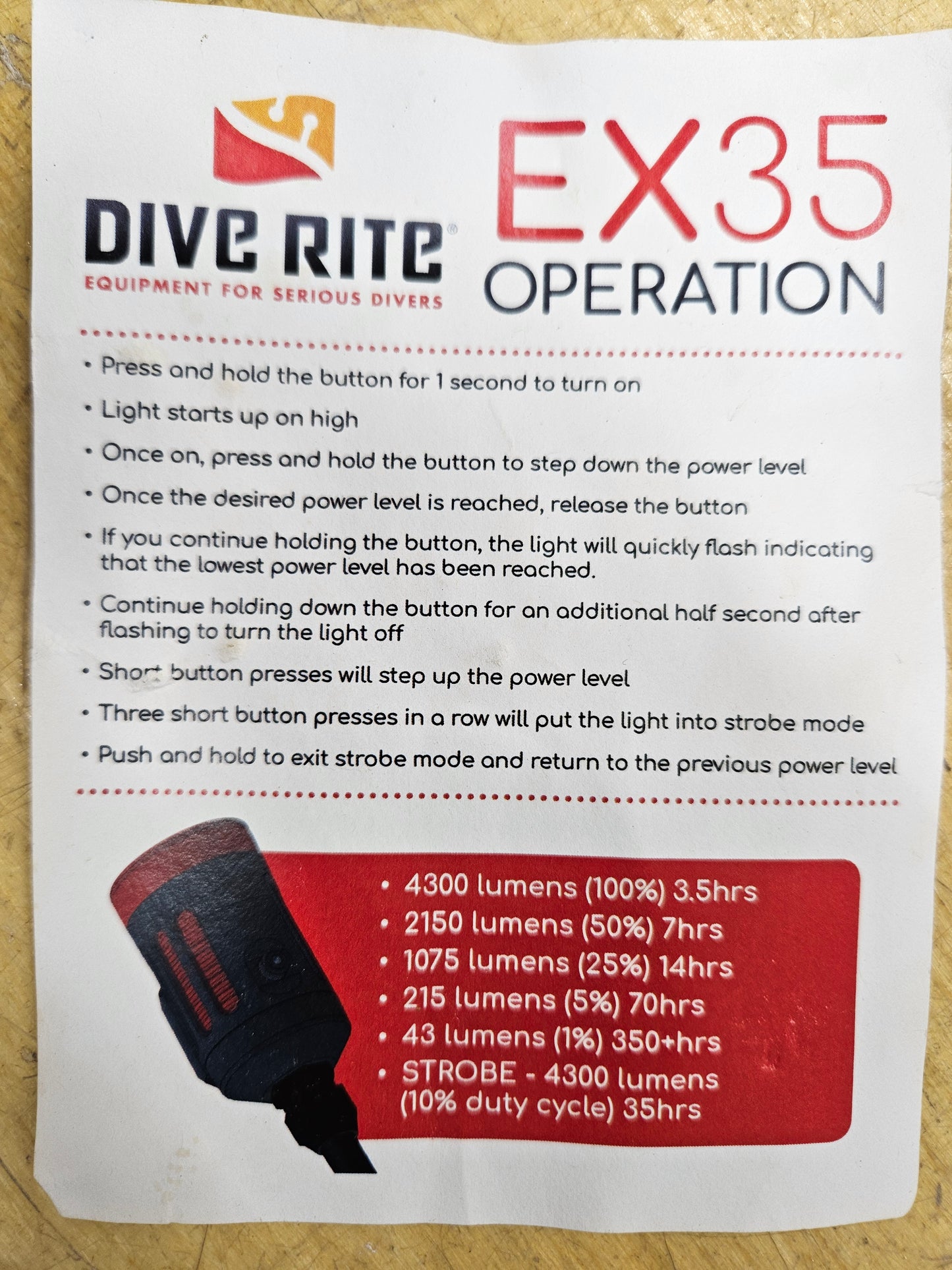 Dive Rite EX35 Canister Light