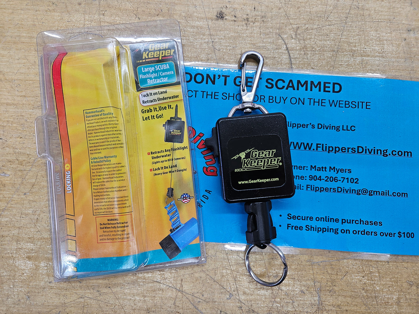 "Gear Keeper" Equipment Retractor