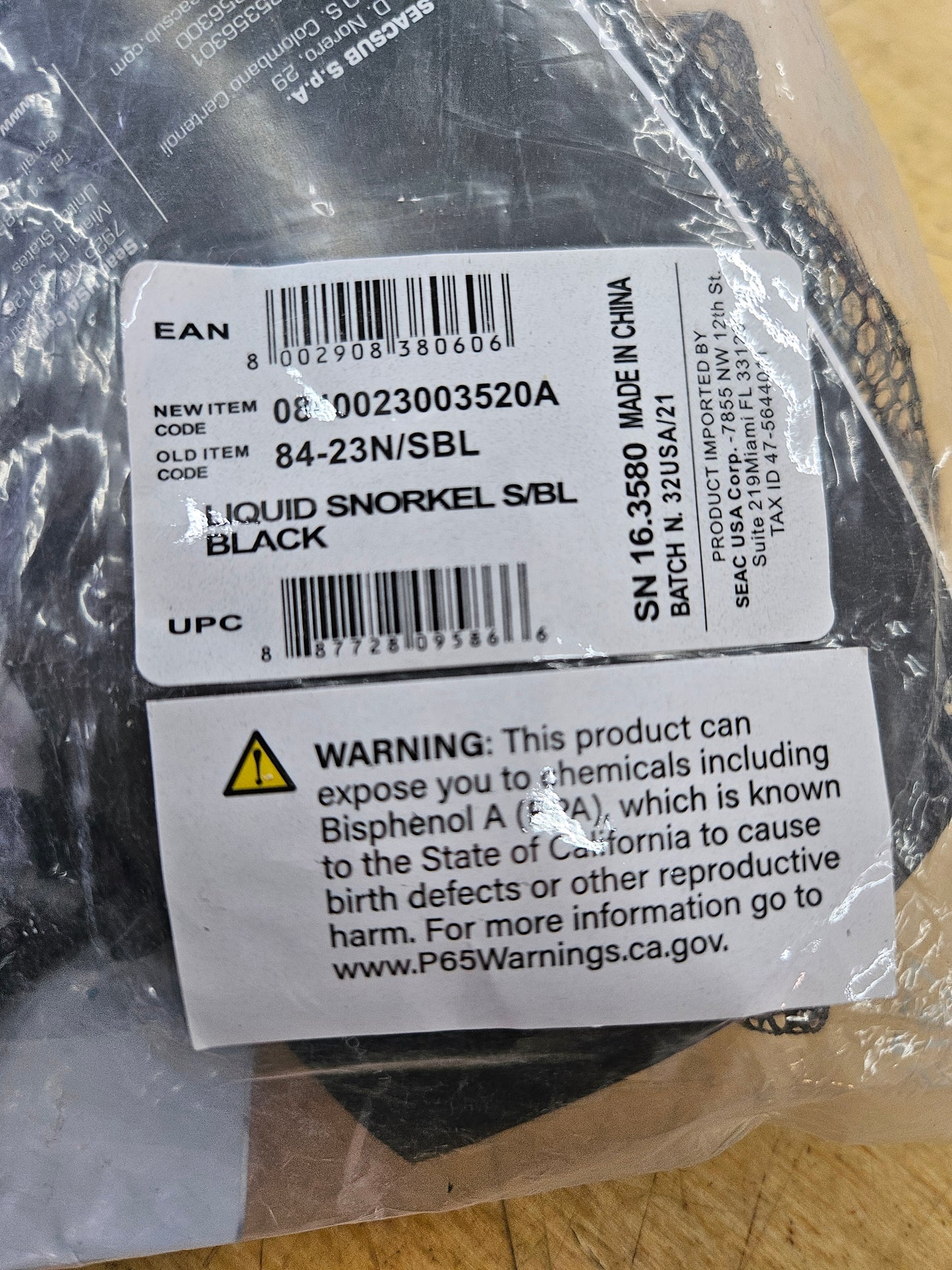 SEAC "Liquid" Mask & Snorkel (M46)