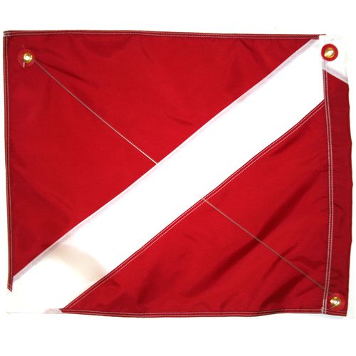 Bandera de buceo de 20" x 24" - Nailon con cuerda