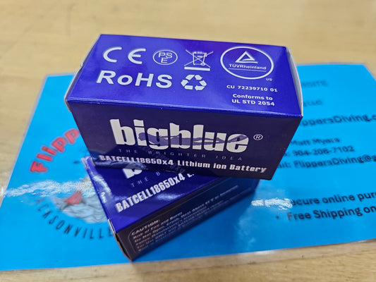 Big Blue Dive Lights 18650x4 battery packs