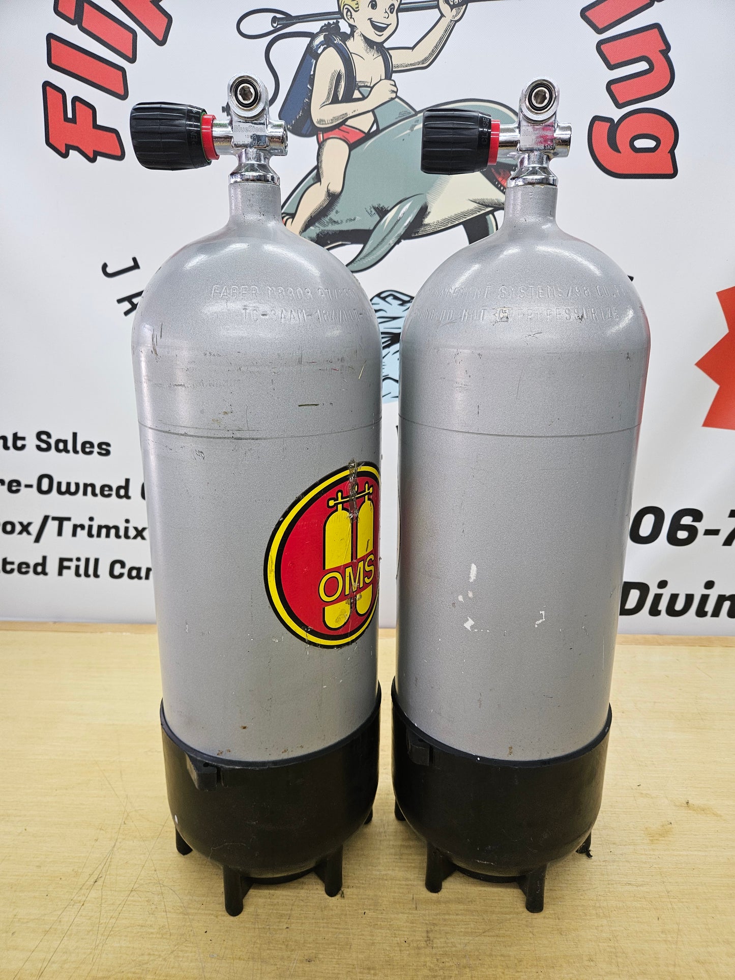 Faber LP95's (Pair) Steel Scuba Cylinders
