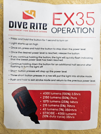 Dive Rite EX35 Canister Light