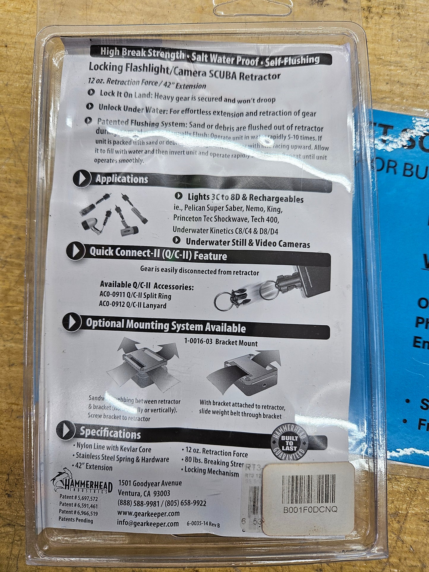 "Gear Keeper" Equipment Retractor