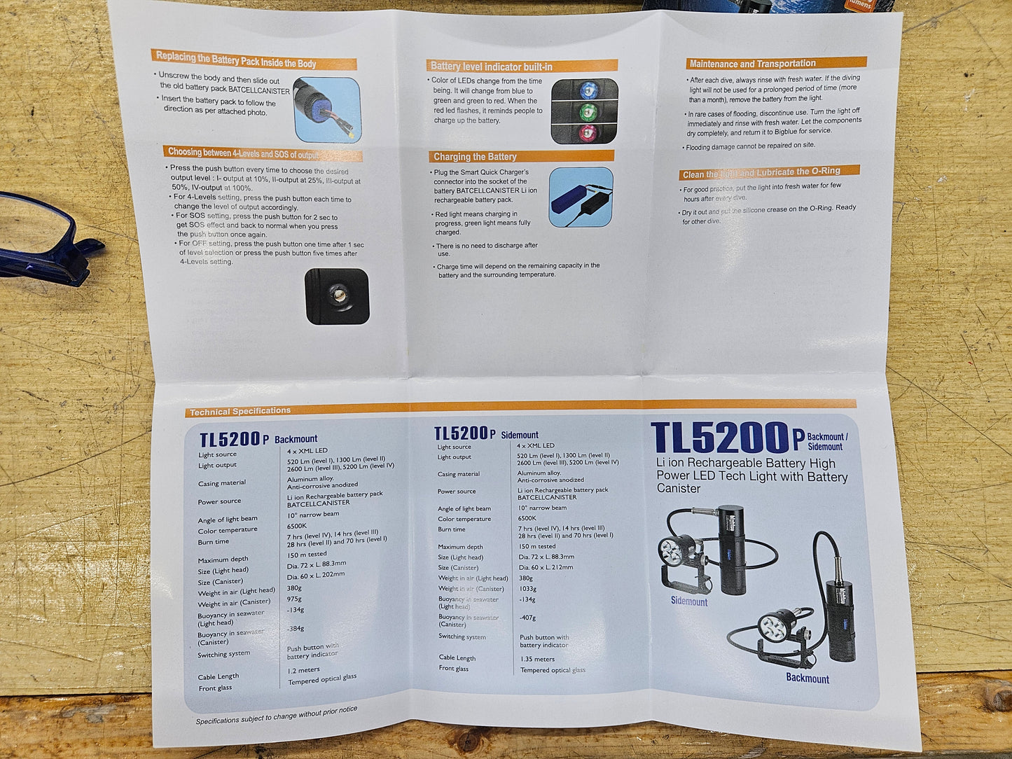 Big Blue TL5200 Sidemount Canister Light