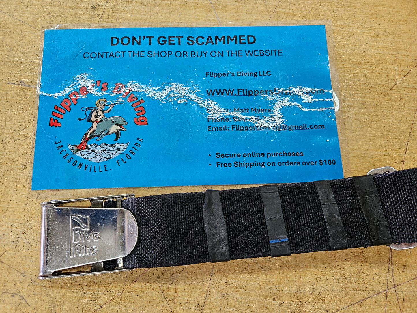 Dive Rite Stainless Buckle and Webbing