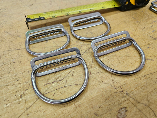 Welded Stainless Steel D-Ring and Slide 2.5"
