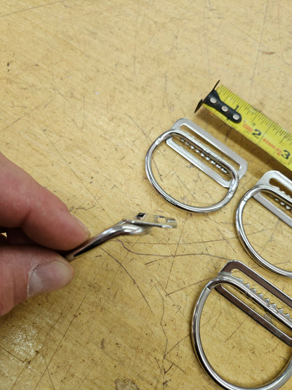 Welded Stainless Steel D-Ring and Slide 2.5"