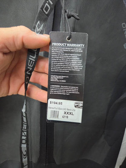 O'neil Epic 3/2mm Wetsuit *NOS* (SIZE 3XL)