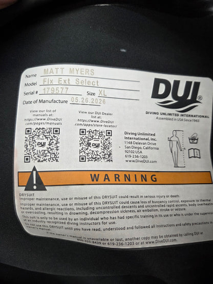 DUI FLX Extreme Drysuit Package *NEW!!* (XL)