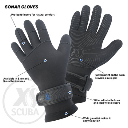 Sonar 3mm Gloves XS Scuba