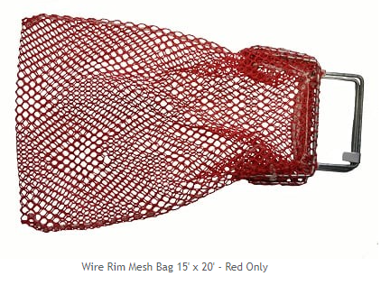 15" x 20" Mesh Wire Rim Bag with Quick Lock - RED