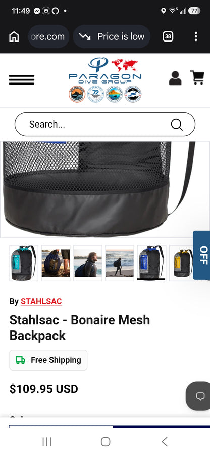 Stahlsac Mesh Backpack Gear Bag