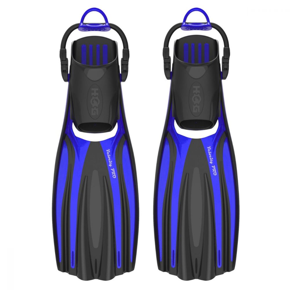 HOG Velocity Pro Open Heel Fins w/Bungie Heel Strap