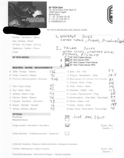 SF Tech TNT Kevlar Pro Drysuit (L-XL)